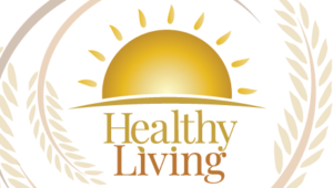 Sunrise over horizon with the text Healthy Living beneath